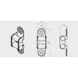Przelotka/prowadnica taśmy | dwurolkowa